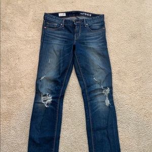 Gap distressed real straight jeans